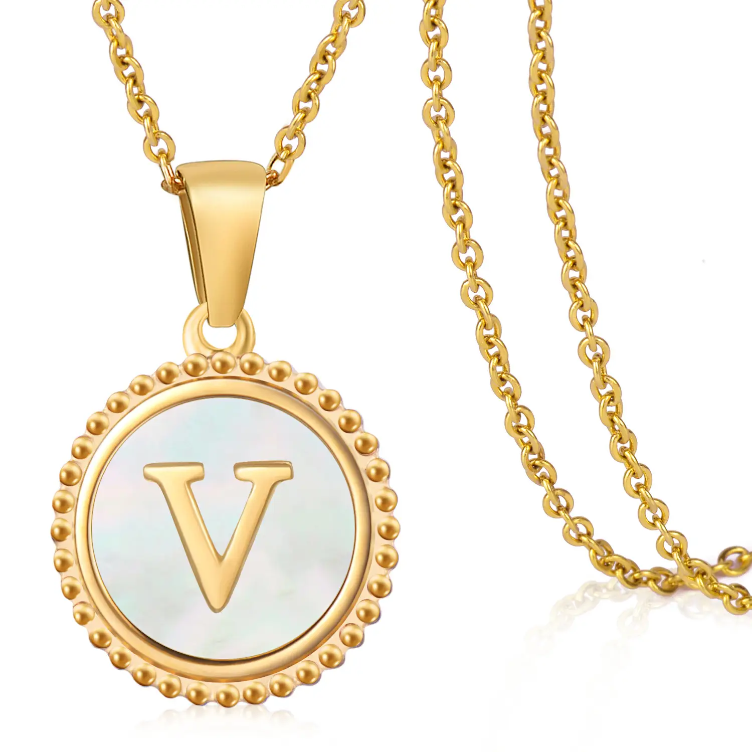 18K Gold Plated D Necklace for Women - Image 22