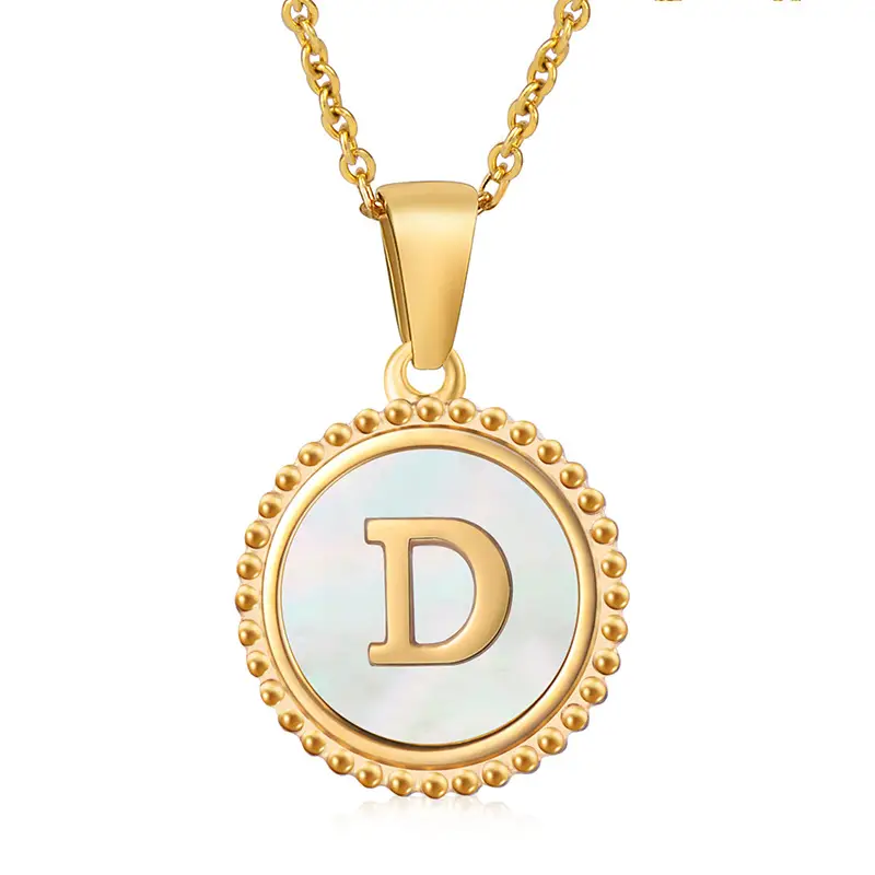 18K Gold Plated D Necklace for Women - Image 4