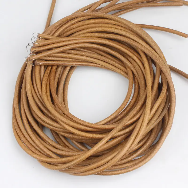 Thick Leather Hook Purse Belt 1.8m Brown - Image 3