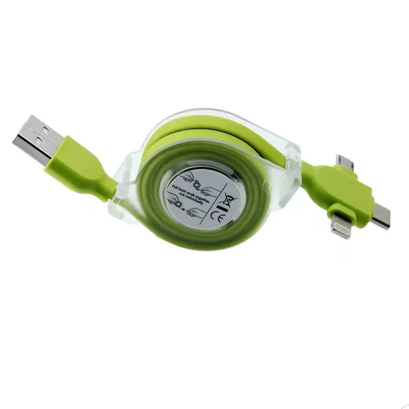 Fast Three-in-One Android Charging Cable Red
