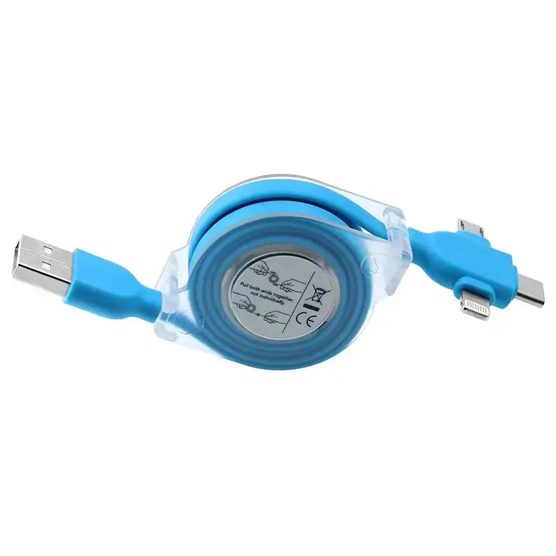 Fast Three-in-One Android Charging Cable Red