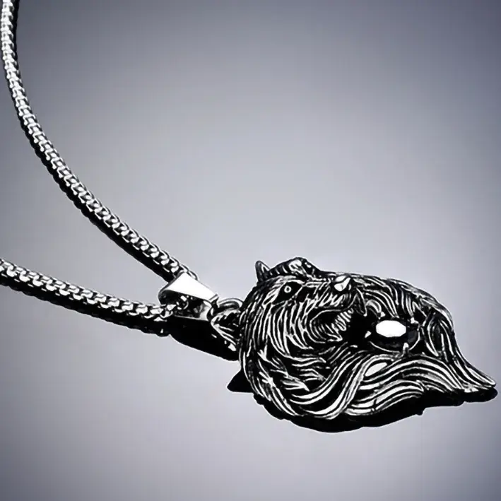 Titanium Steel Wolf Pendant Necklace for Men Women - Image 4
