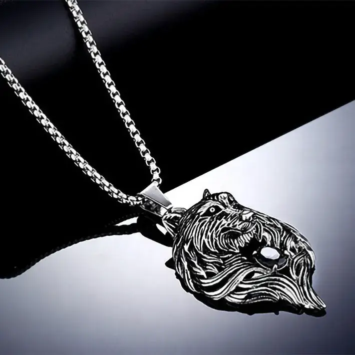 Titanium Steel Wolf Pendant Necklace for Men Women - Image 5