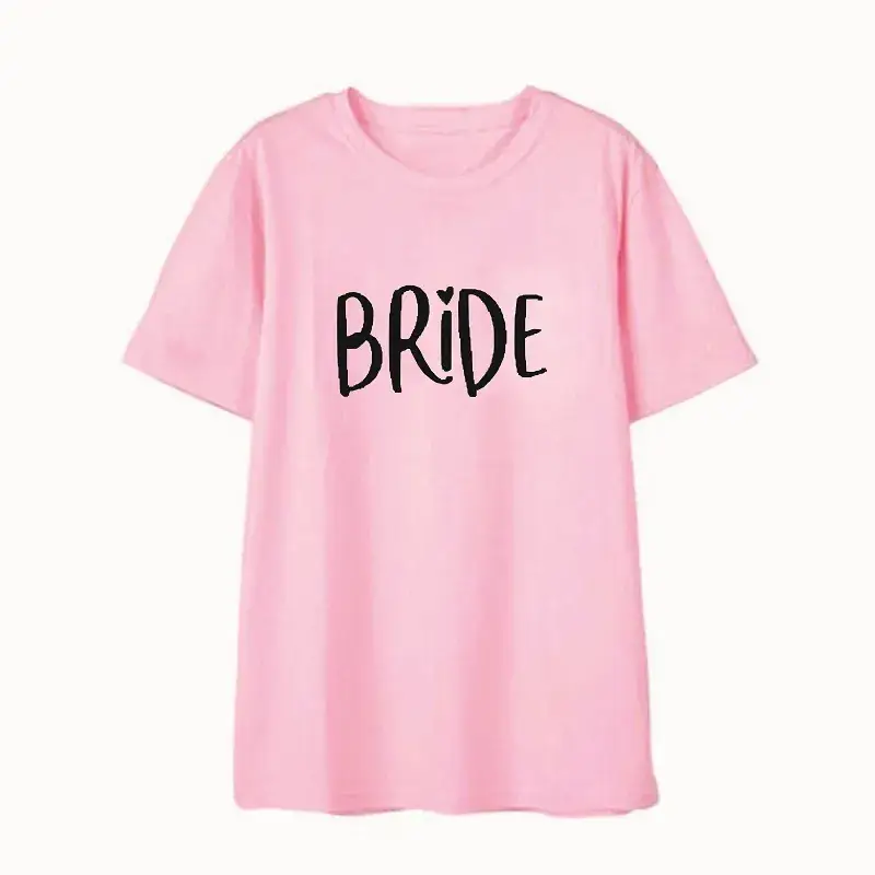 Foreign Trade Couple T-Shirt BRIDE Short Sleeve Yellow - Image 2