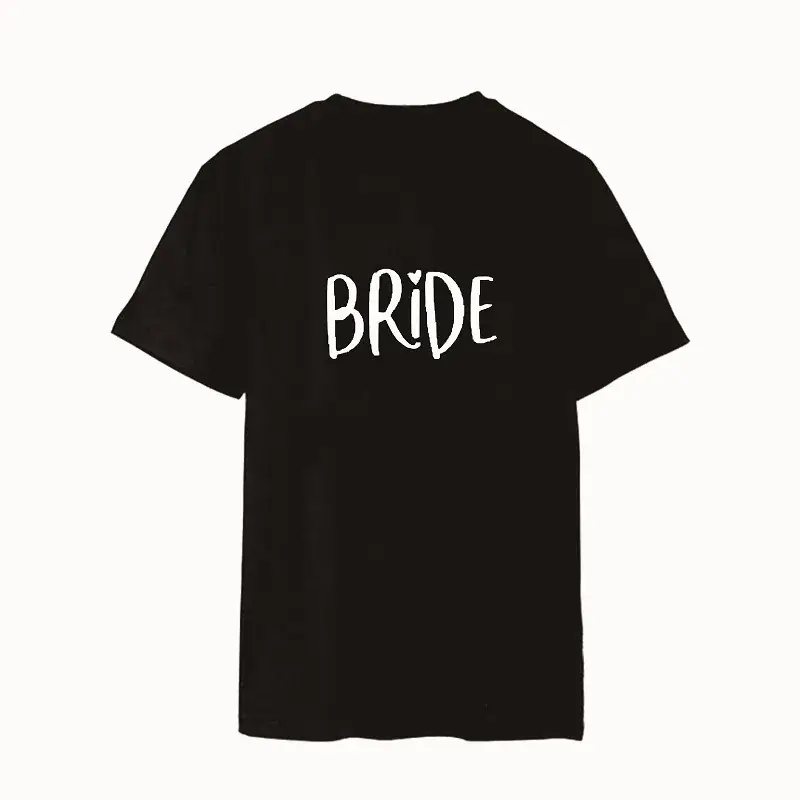 Foreign Trade Couple T-Shirt BRIDE Short Sleeve Yellow - Image 4