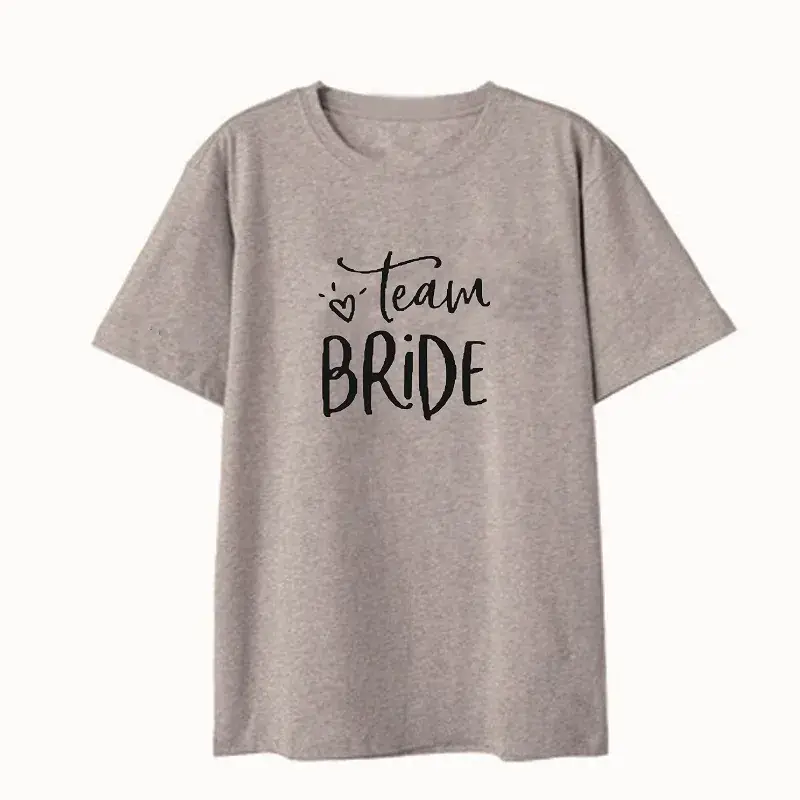 Foreign Trade Couple T-Shirt BRIDE Short Sleeve Yellow - Image 6