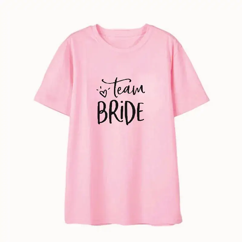 Foreign Trade Couple T-Shirt BRIDE Short Sleeve Yellow - Image 7