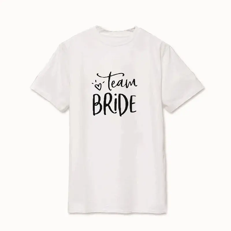 Foreign Trade Couple T-Shirt BRIDE Short Sleeve Yellow - Image 8