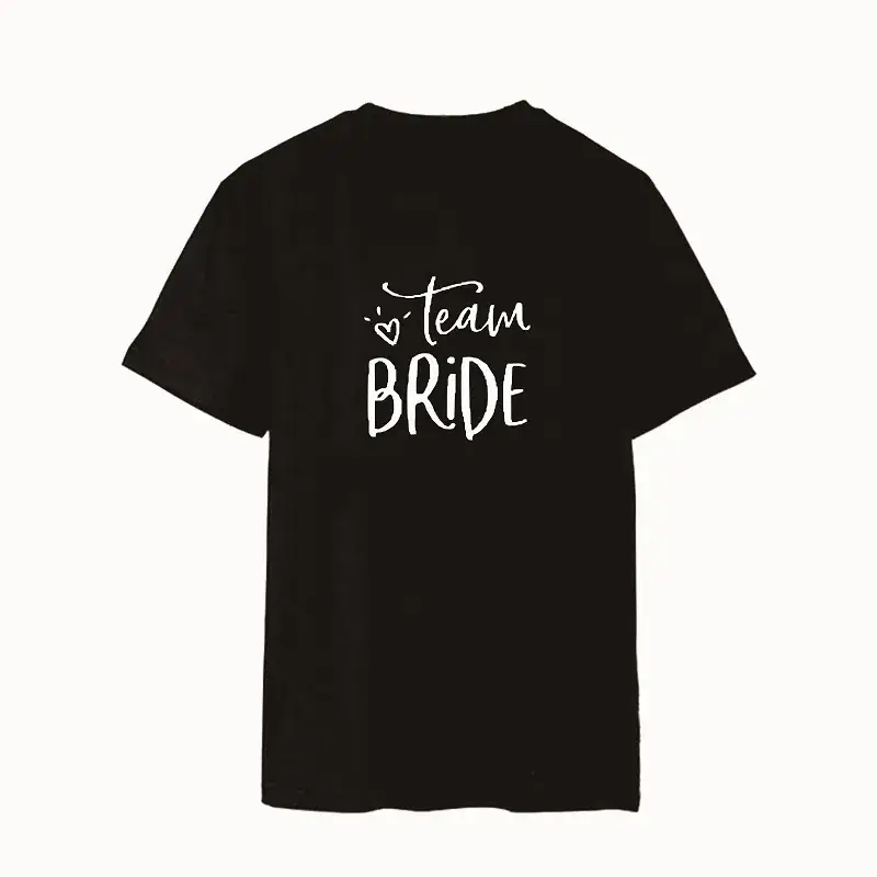 Foreign Trade Couple T-Shirt BRIDE Short Sleeve Yellow - Image 9