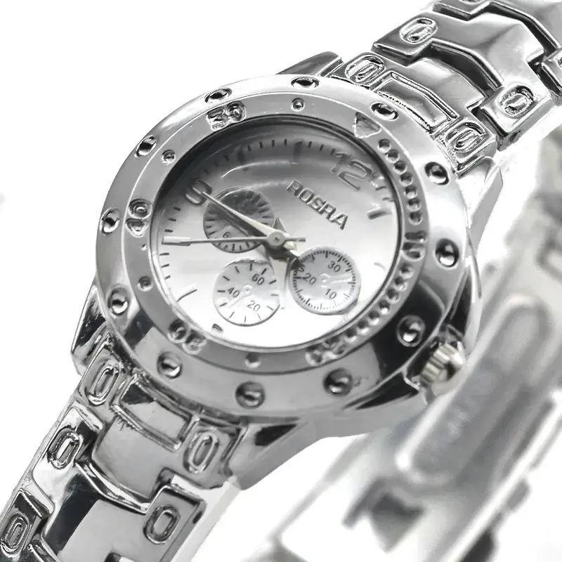 Rusha Steel Belt Watch Business Quartz Three-Eye Six-Pin - Image 4