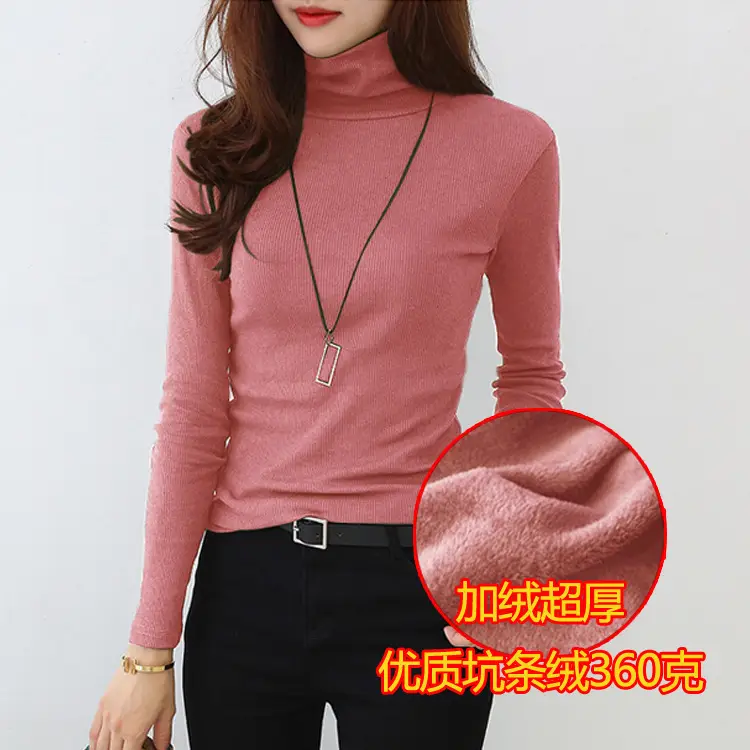 New Winter Women's Fleece Lined Long Sleeve T-Shirt Top Brown - Image 6