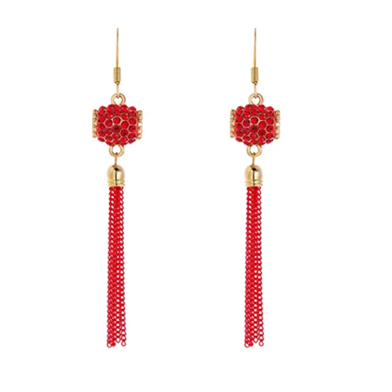 Red Ruyi Knot Earrings for Bridal & Festive Wear