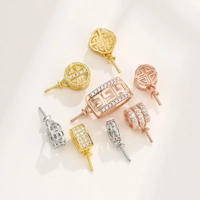 S925 Silver Imitation Pearl Pendant Holder DIY Clip Buckle Accessories - Image 26