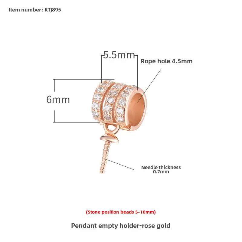 S925 Silver Imitation Pearl Pendant Holder DIY Clip Buckle Accessories - Image 12
