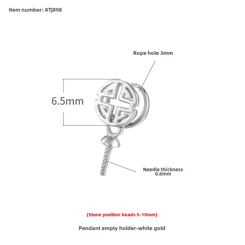 S925 Silver Imitation Pearl Pendant Holder DIY Clip Buckle Accessories - Image 13