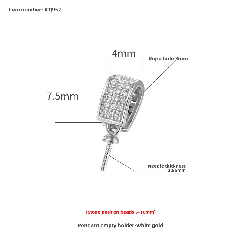 S925 Silver Imitation Pearl Pendant Holder DIY Clip Buckle Accessories - Image 16
