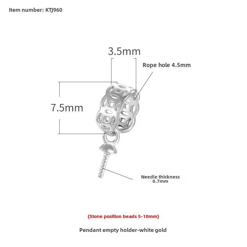 S925 Silver Imitation Pearl Pendant Holder DIY Clip Buckle Accessories - Image 19