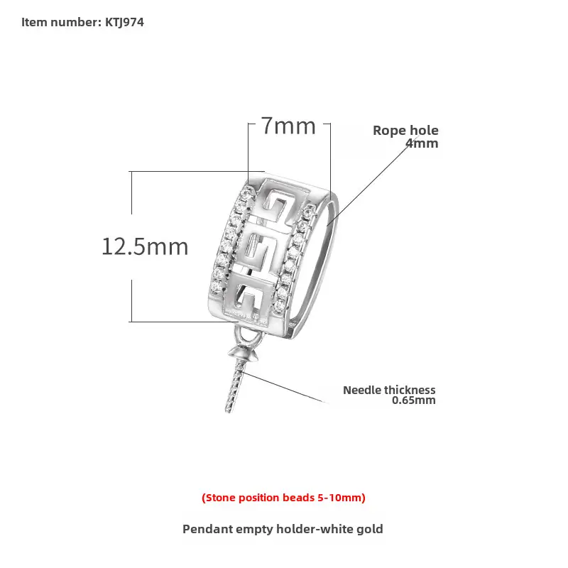 S925 Silver Imitation Pearl Pendant Holder DIY Clip Buckle Accessories - Image 22