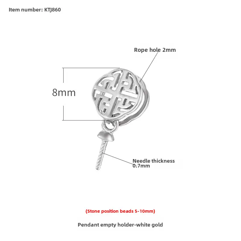S925 Silver Imitation Pearl Pendant Holder DIY Clip Buckle Accessories - Image 4