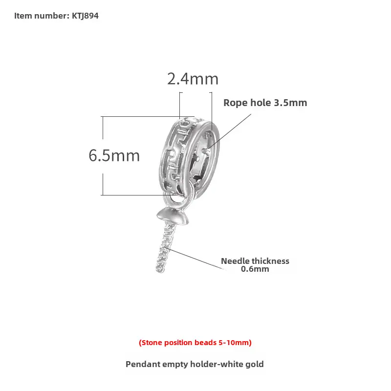 S925 Silver Imitation Pearl Pendant Holder DIY Clip Buckle Accessories - Image 7