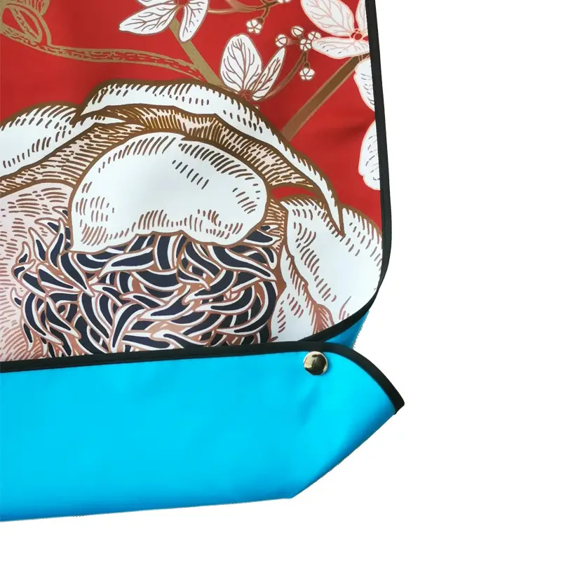 Red Floral Elderly Food Bibs for Adults - Image 14