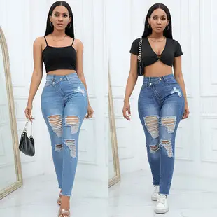 Women Denim Shorts Set Summer Casual White T Shirt — feature 2
