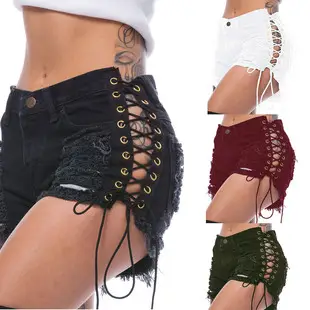 Women Denim Shorts Set Summer Casual White T Shirt — feature 9