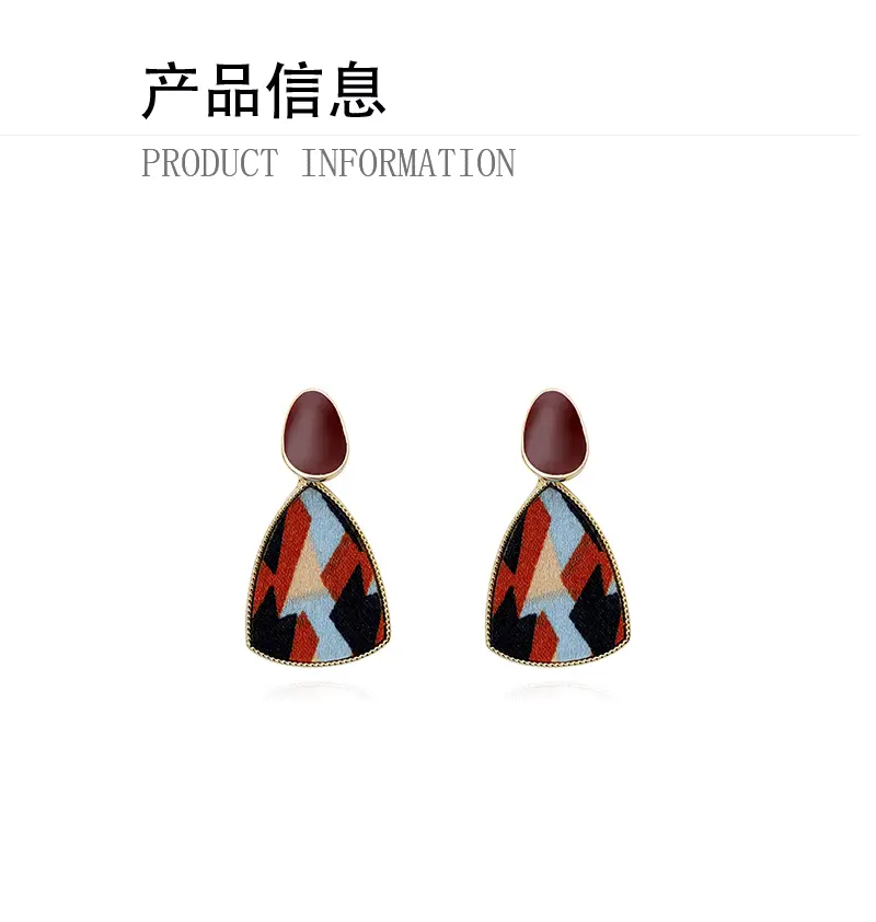Leopard Print Earrings Black White Check Gold Plated — feature 3