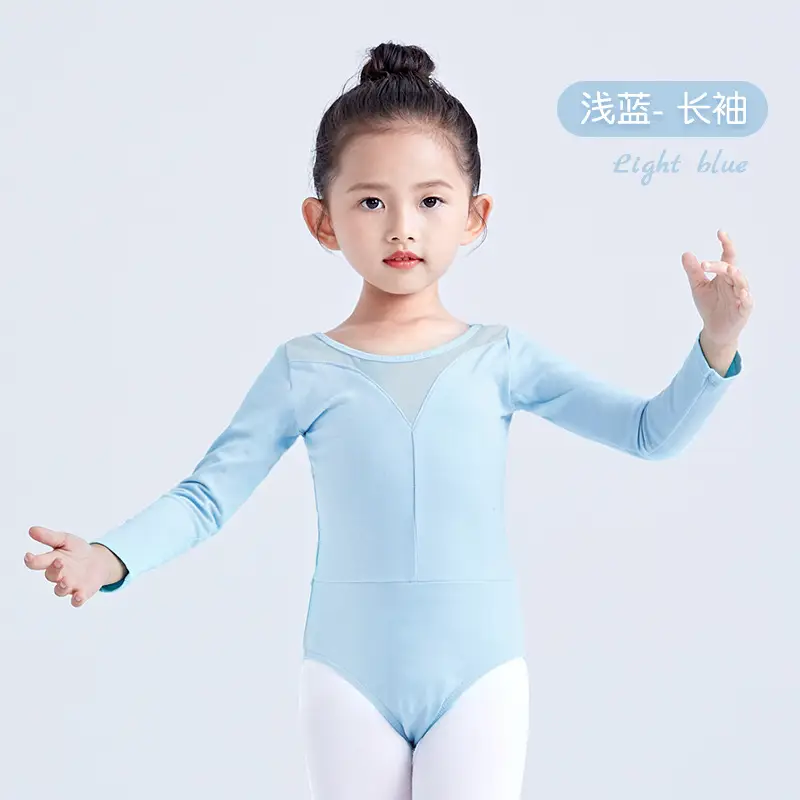 Light Blue Short Sleeve Dance Jumpsuit for Girls - Image 15