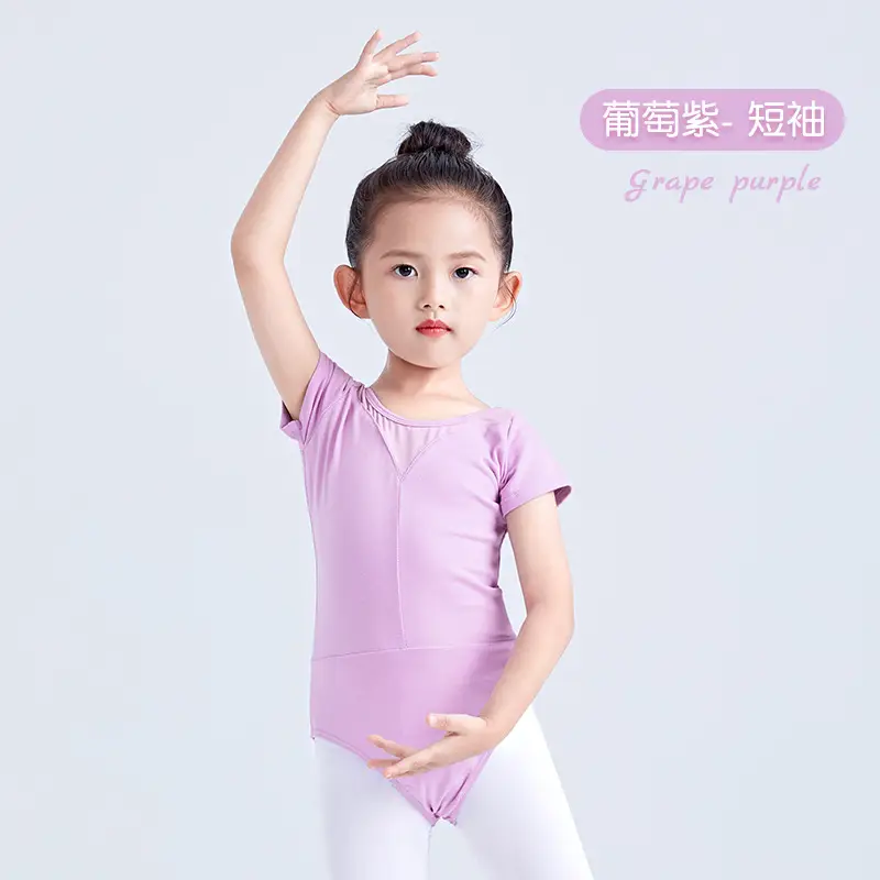 Light Blue Short Sleeve Dance Jumpsuit for Girls - Image 4