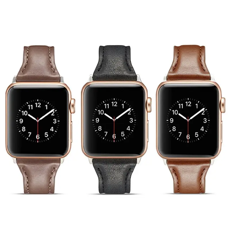 Apple Watch Leather Slimming Strap Brown - Image 14