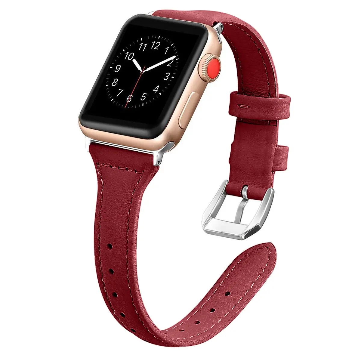 Apple Watch Leather Slimming Strap Brown - Image 10