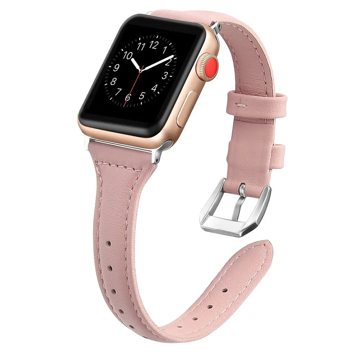 Apple Watch Leather Slimming Strap Brown - Image 2