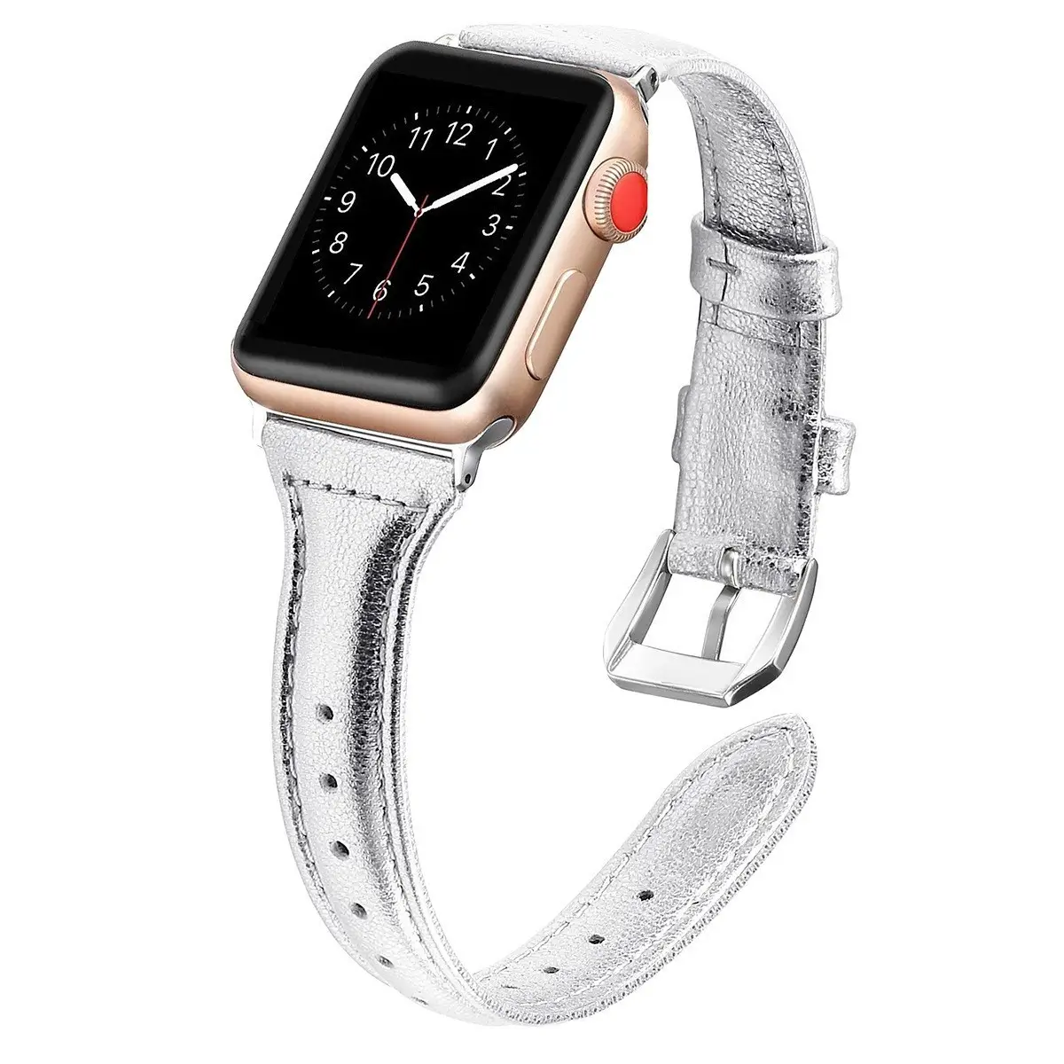 Apple Watch Leather Slimming Strap Brown - Image 4