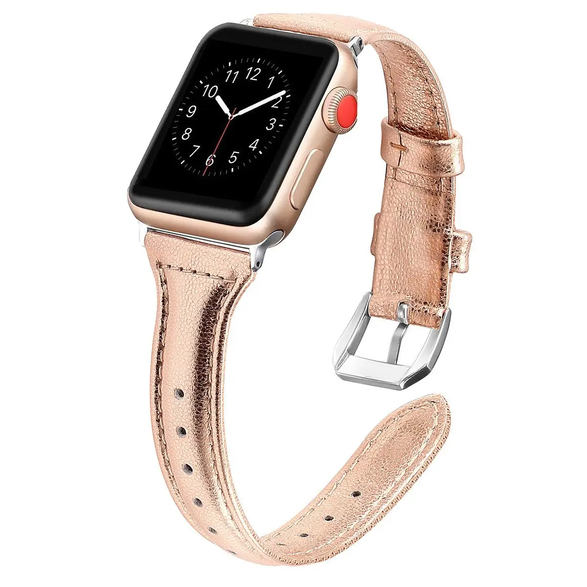 Apple Watch Leather Slimming Strap Brown - Image 5