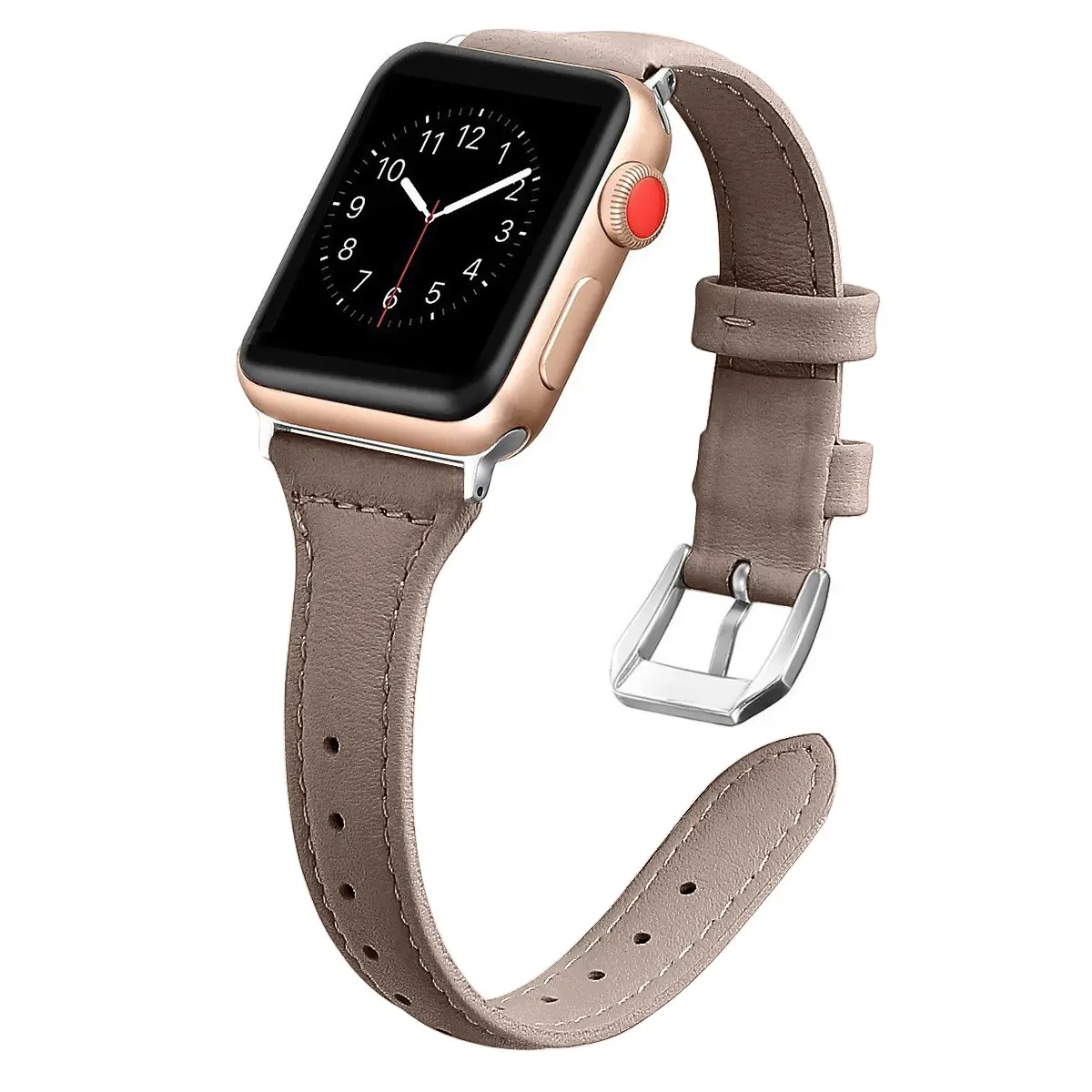Apple Watch Leather Slimming Strap Brown - Image 7