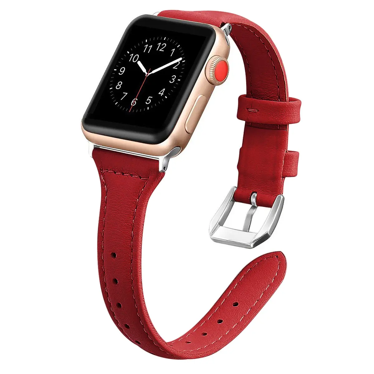 Apple Watch Leather Slimming Strap Brown - Image 9