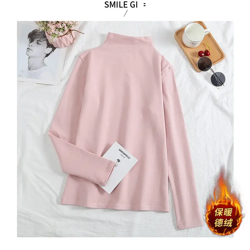 Women Velvet Long Sleeve T-Shirt Set Autumn Winter Korean Style - Image 12