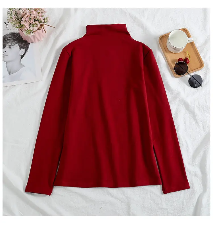 Women Velvet Long Sleeve T-Shirt Set Autumn Winter Korean Style - Image 2