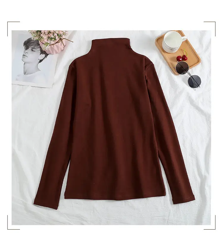 Women Velvet Long Sleeve T-Shirt Set Autumn Winter Korean Style - Image 5