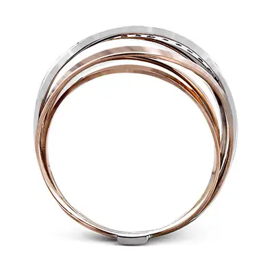 Sanjie Multi-Layer Rose Gold Engagement Ring with Diamond Band - Image 3