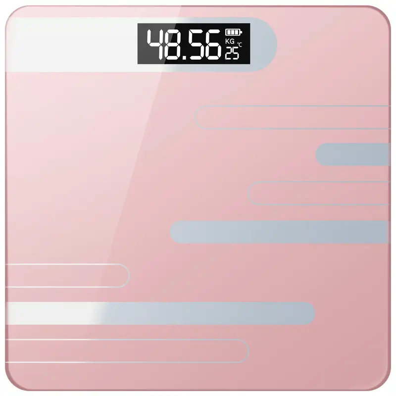 Pink Digital Body Weight Scale with Temperature Display - Image 2