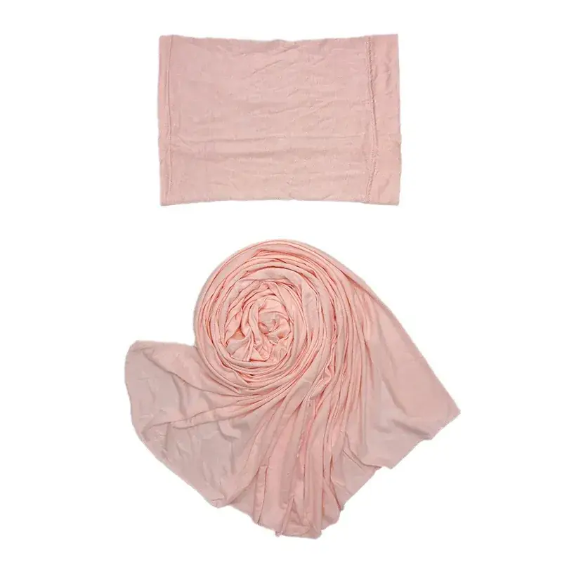 Large Size Solid Color Scarf Base Cap Combo - Image 33