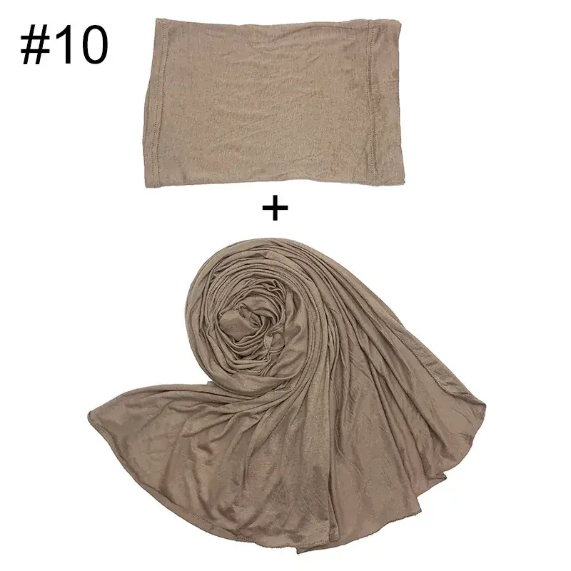 Large Size Solid Color Scarf Base Cap Combo - Image 10