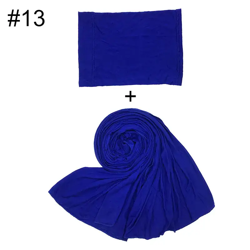 Large Size Solid Color Scarf Base Cap Combo - Image 13