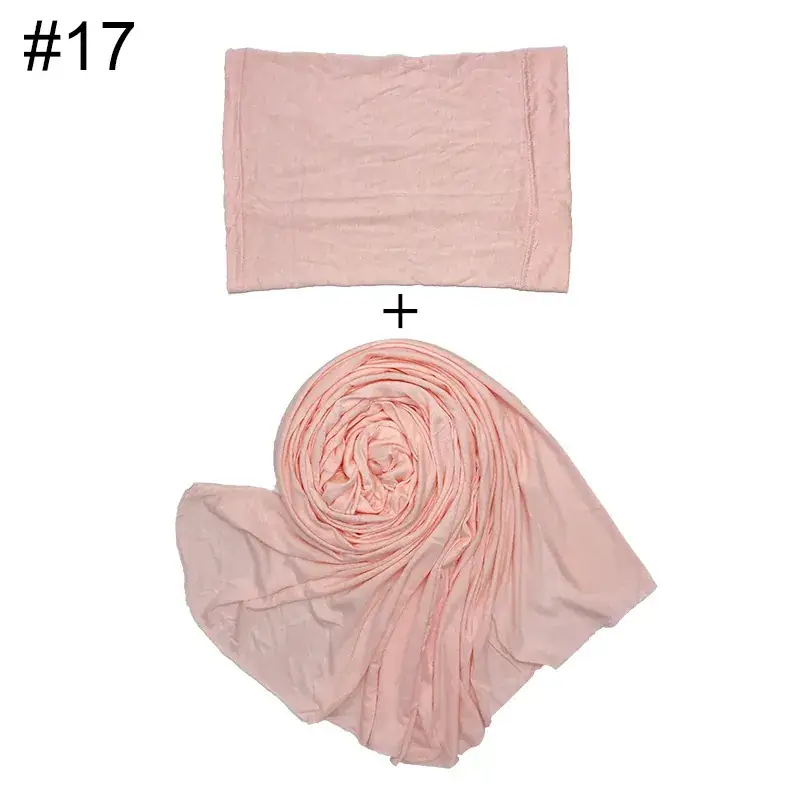 Large Size Solid Color Scarf Base Cap Combo - Image 17