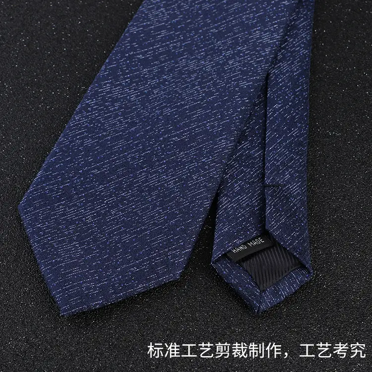 7cm Navy Polka Dot Dress Tie for Men - Image 40