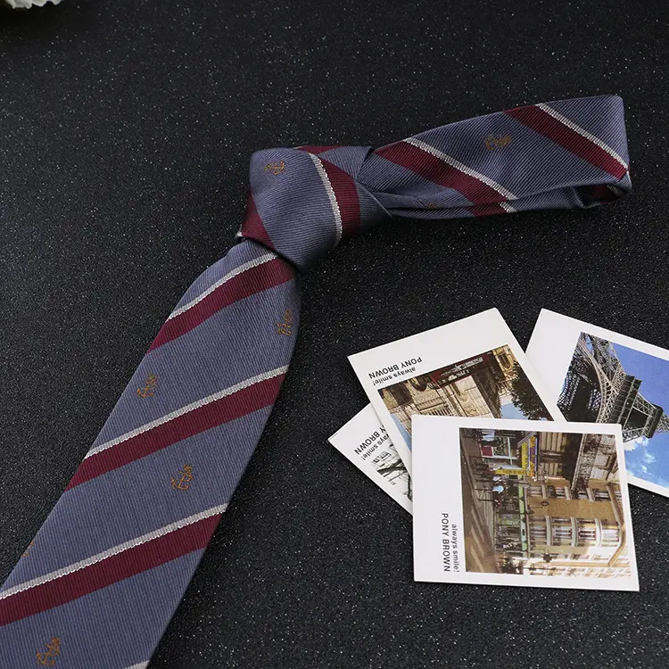 7cm Navy Polka Dot Dress Tie for Men - Image 16
