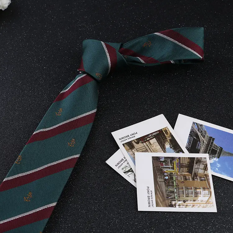 7cm Navy Polka Dot Dress Tie for Men - Image 17