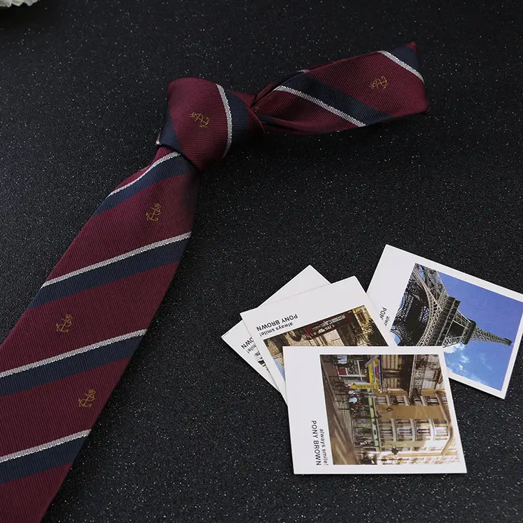 7cm Navy Polka Dot Dress Tie for Men - Image 19